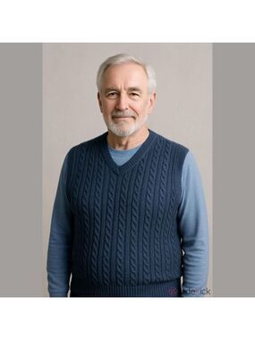Hunt Club Men's V-Neck Sweater Vest Large Blue